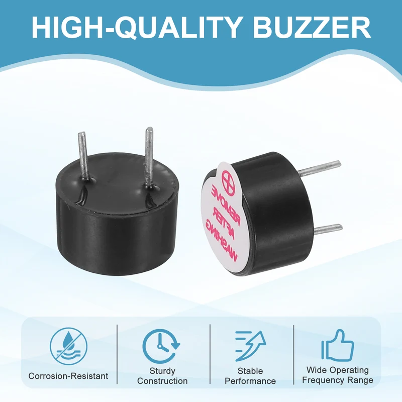 20 Pcs Active Buzzer DC 3V 5mm Pitch Electric Tone Buzzer for Alarm