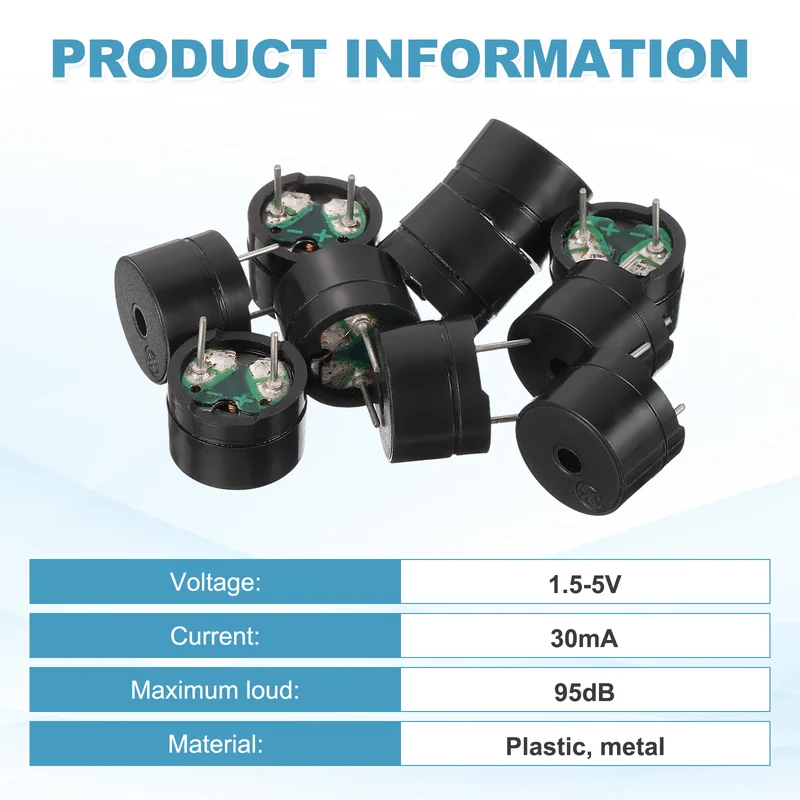 20 Pcs Passive Buzzer DC 1.5-5V Electric Tone Buzzer for Alarm