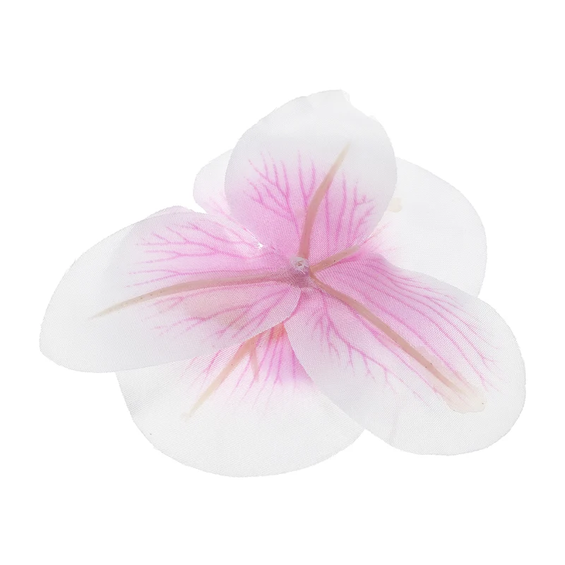 40Pcs 3.9" Artificial Silk Butterfly Orchid Flower Heads for DIY, White Purple