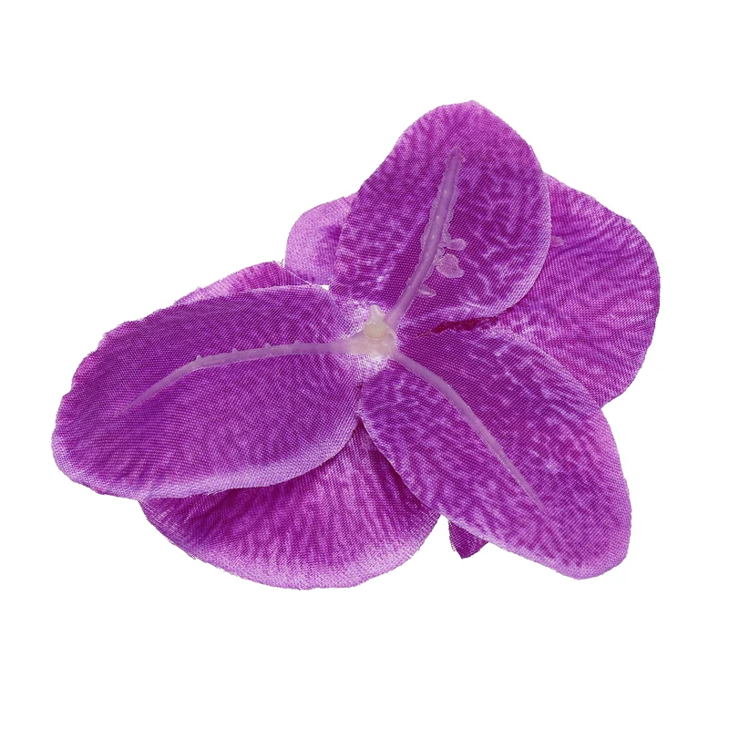 40Pcs 3.9" Artificial Silk Butterfly Orchid Flower Heads for DIY, Dark Purple