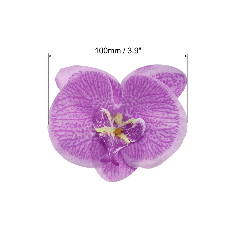40Pcs 3.9" Artificial Silk Butterfly Orchid Flower Heads for DIY, Light Purple