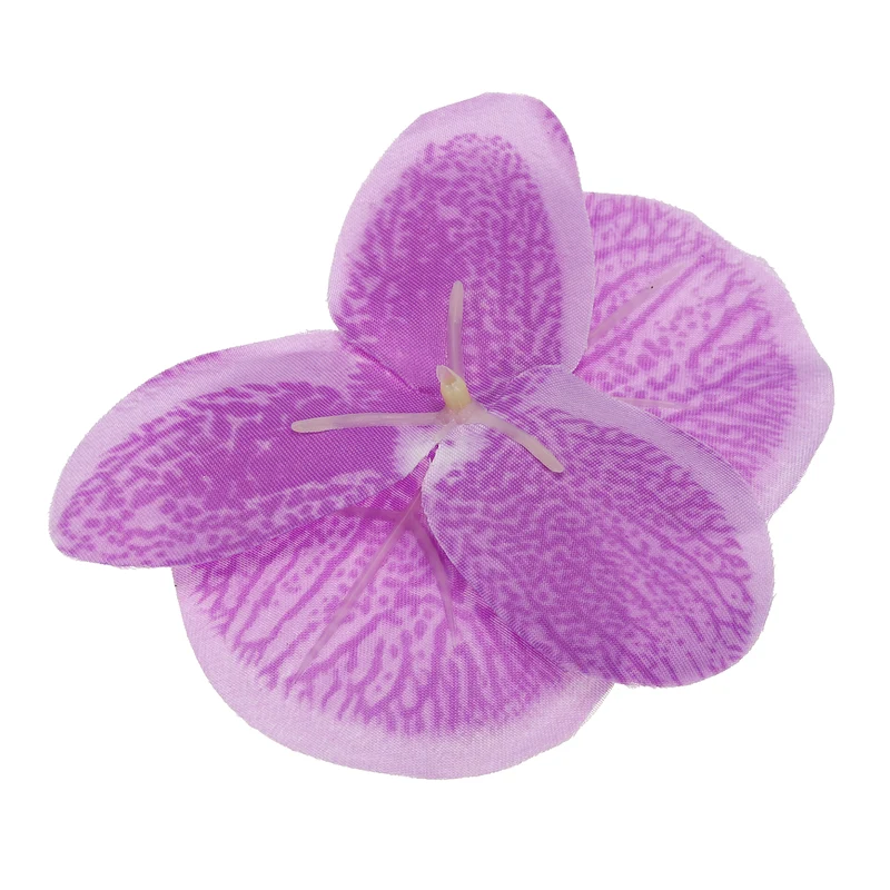 40Pcs 3.9" Artificial Silk Butterfly Orchid Flower Heads for DIY, Light Purple