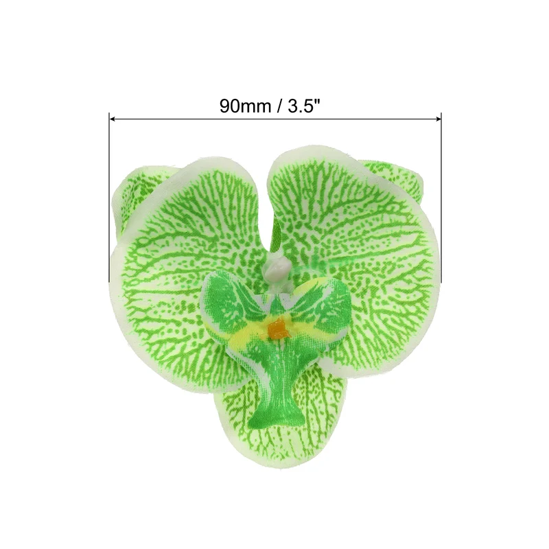 40Pcs 3.5" Artificial Silk Butterfly Orchid Flower Heads for DIY, Green