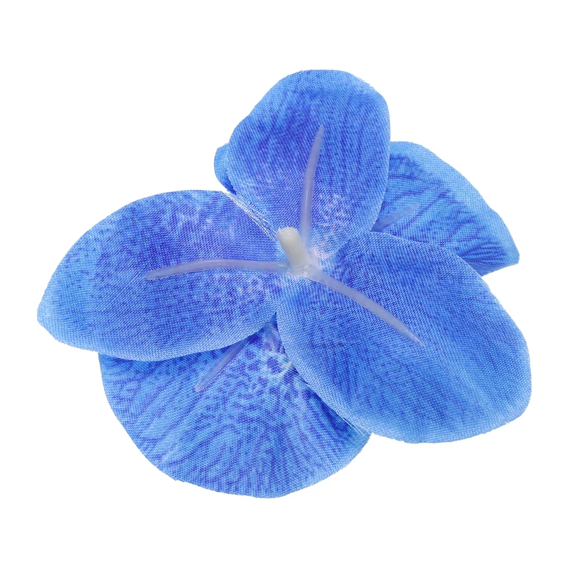 40Pcs 3.5" Artificial Silk Butterfly Orchid Flower Heads for DIY, Blue