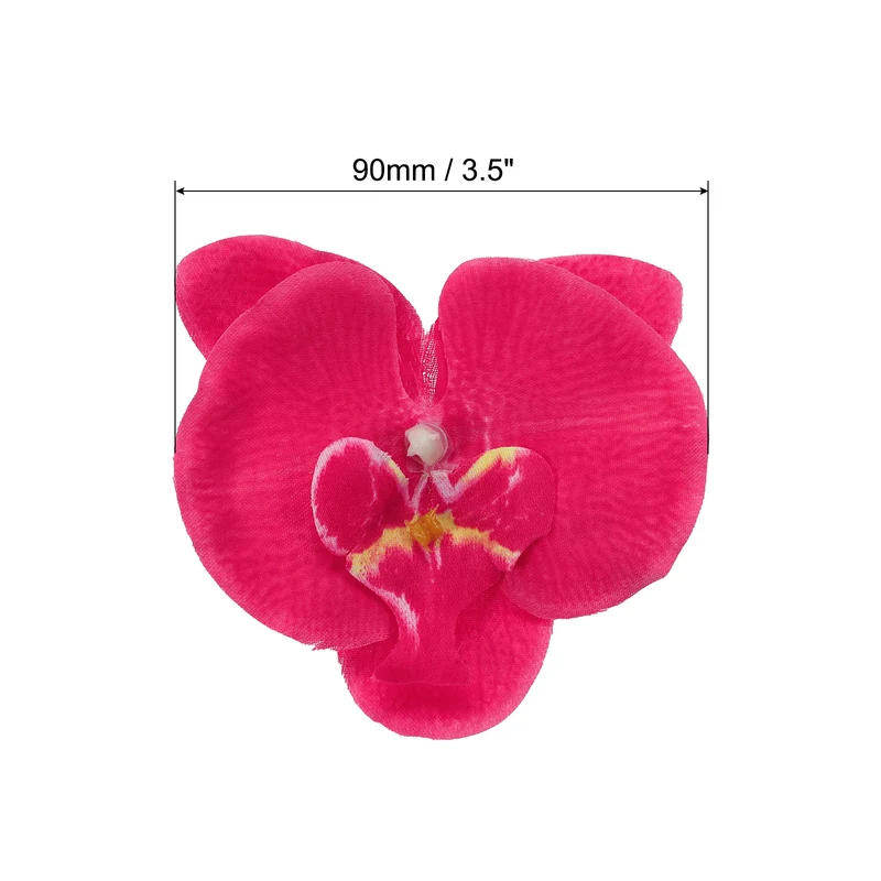 40Pcs 3.5" Artificial Silk Butterfly Orchid Flower Heads for DIY, Fuchsia