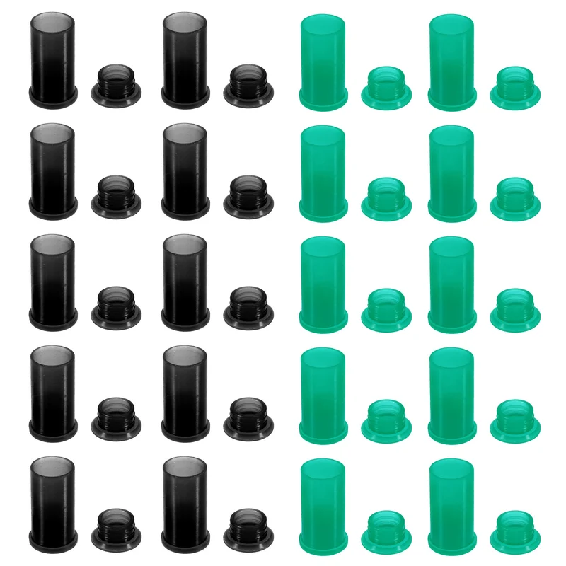 Solar Connector Caps, 50 Set Weather Resistant IP67 Male and Female Dust Cap for Solar Panel Connectors, Black, Green