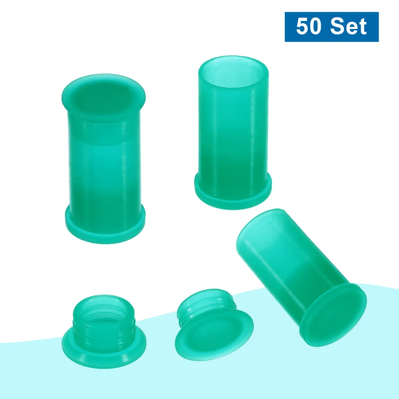 Solar Connector Caps 50 Set Weather Resistant IP67 Male and Female 26x14mm Green