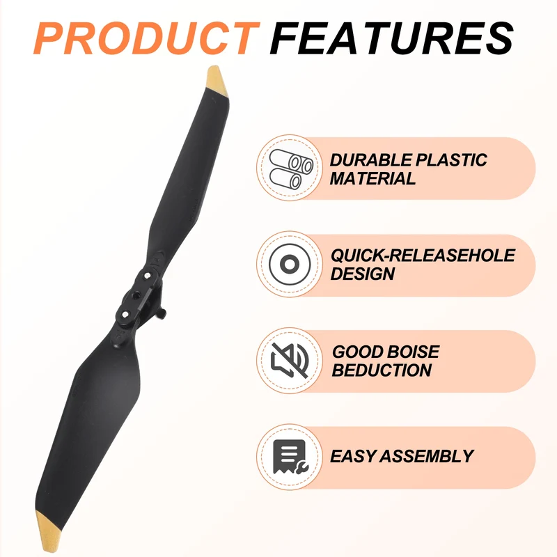 4Pcs 8.5" Low Noise Propellers for Mavic Air 2 Quadcopter Black/Gold