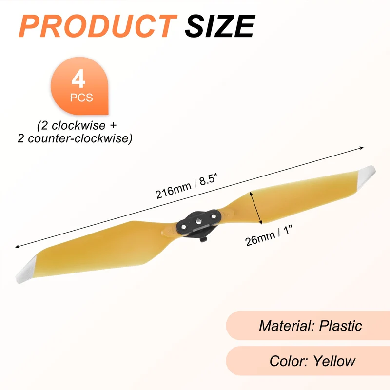 4Pcs 8.5" Low Noise Propellers for Mavic Air 2 Quadcopter Yellow