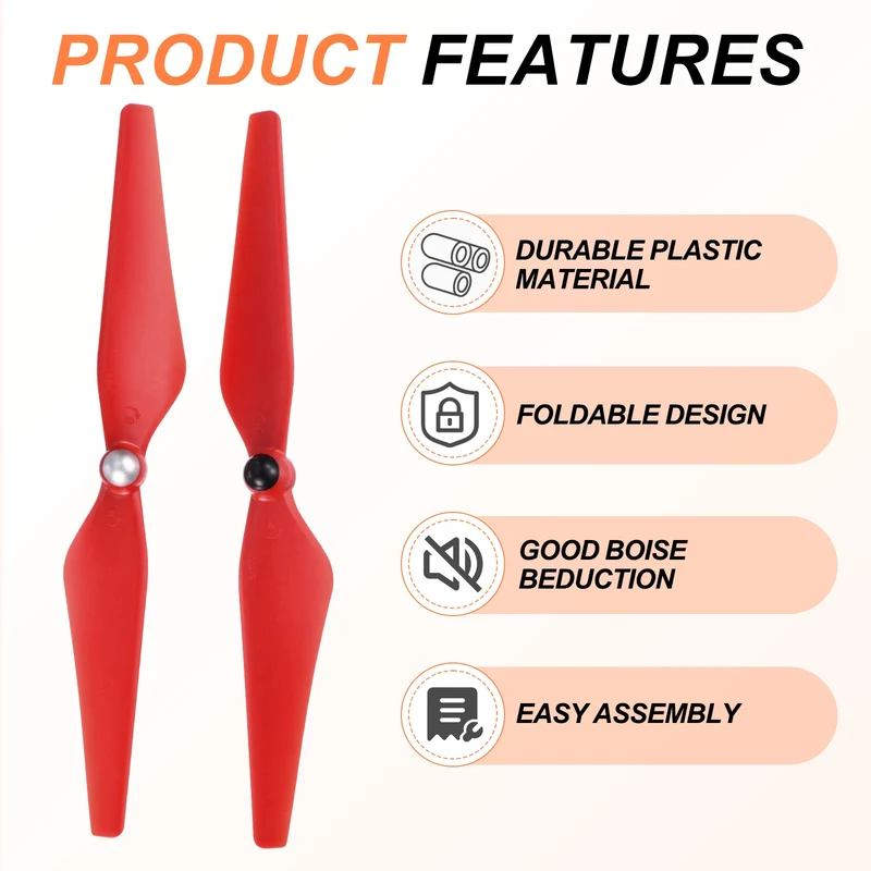 4Pcs 9Inch Plastic Propellers Self-Tightening for Phantom 3 Red