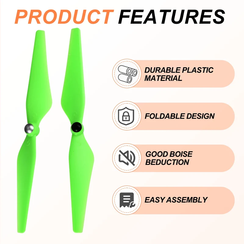 4Pcs 9Inch Plastic Propellers Self-Tightening for Phantom 3 Green