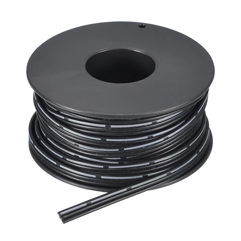 22AWG Ribbon Cable Silicone Wire 3Pin 22 Gauge Ribbon Wire Flat Silicone Cable 7.5m/24.6ft Black Stranded Tinned Copper Wire