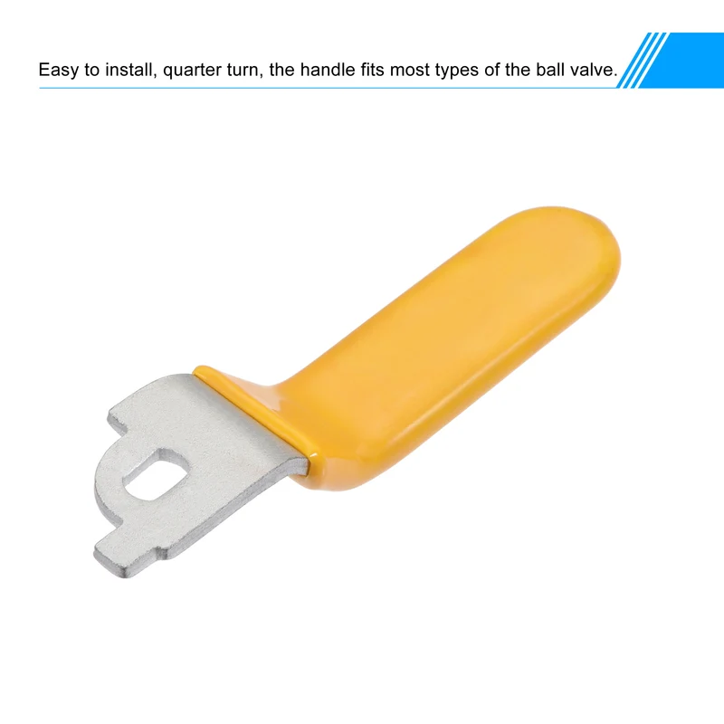 Lever Handle Iron Chrome Plated Replacement Quarter Turn with Plastic Grip Yellow for Ball Valve 5Pcs
