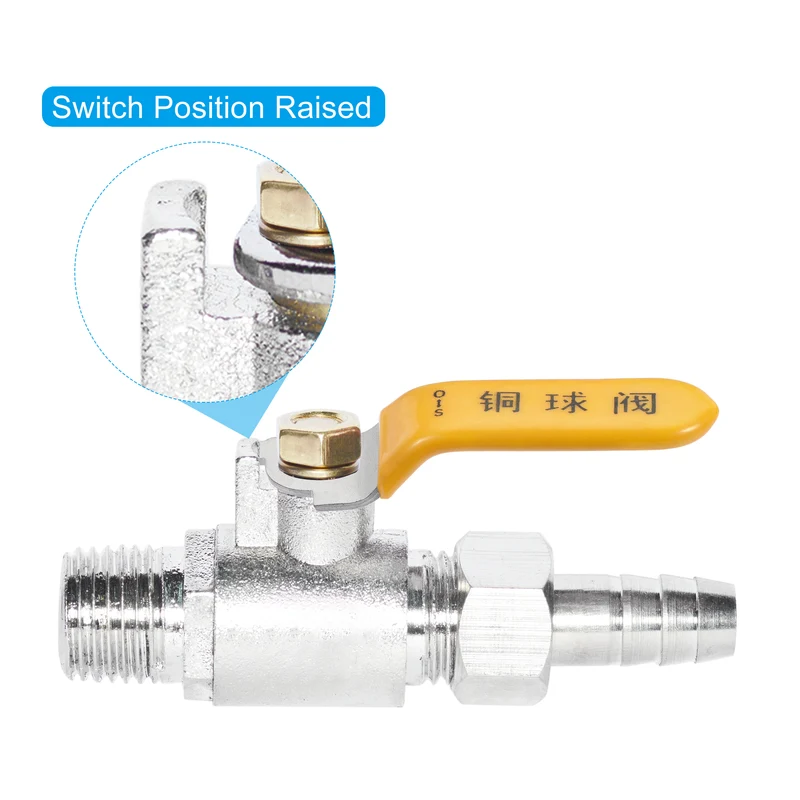 Lever Handle Iron Chrome Plated Replacement Quarter Turn with Plastic Grip Yellow for Ball Valve 5Pcs