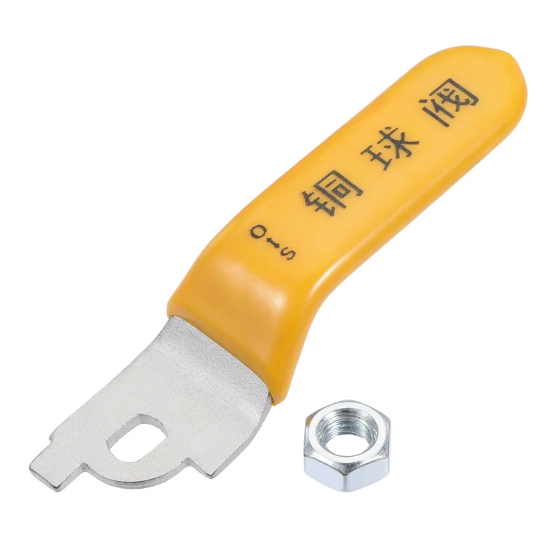 Lever Handle Iron Chrome Plated Replacement Quarter Turn with Plastic Grip Yellow for Ball Valve