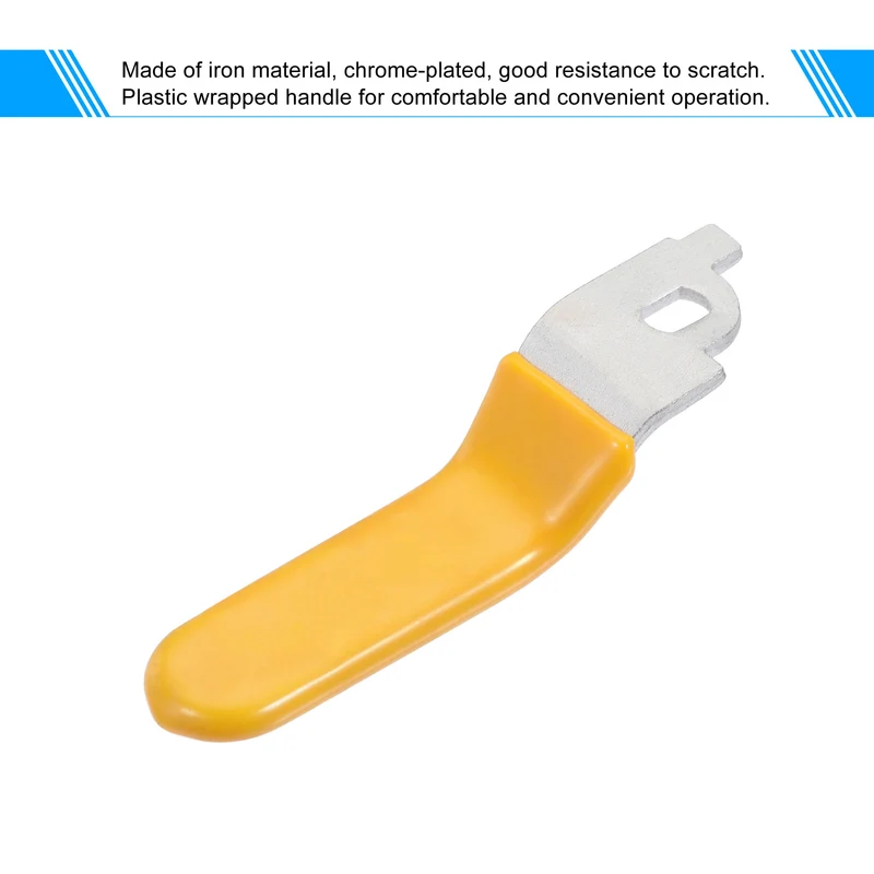 Lever Handle Iron Chrome Plated Replacement Quarter Turn with Plastic Grip Yellow for Ball Valve
