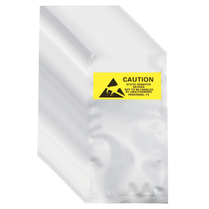200 Pcs Anti Static Bags Shielding Bag 2.4" x 4.5" Open Top ESD Bags, Silver