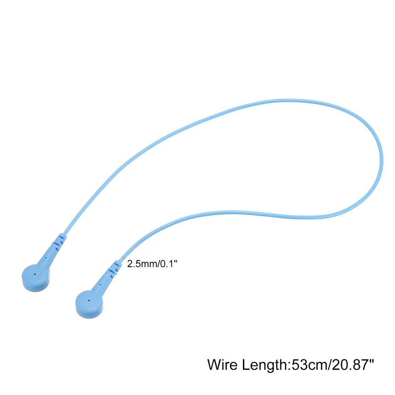 ESD Grounding Cable Cord 53cm/21",Double Buckle 1 Pcs(Blue)