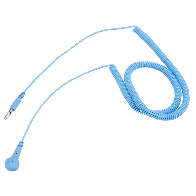 ESD Grounding Cable Cord 500cm/197",Lantern Tip + Buckle 1 Pcs(Blue)