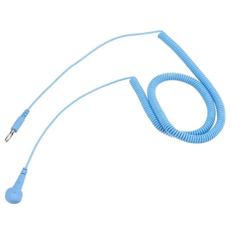 ESD Grounding Cable Cord 400cm/157",Lantern Tip + Buckle 1 Pcs(Blue)