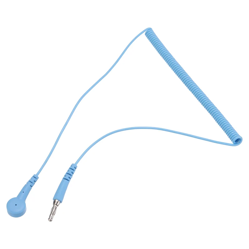 ESD Grounding Cable Cord 180cm/71",Lantern Tip + Buckle 1 Pcs(Blue)