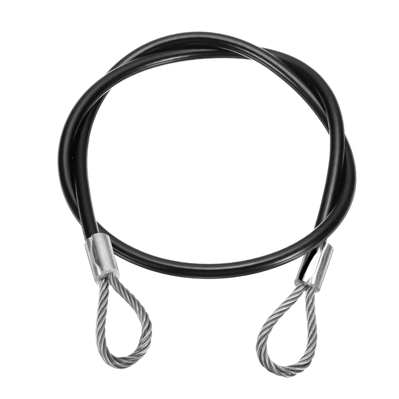1/8" 2ft 304 Stainless Steel Cable Wire Rope 7 x 19 Strands Vinyl Coated Black