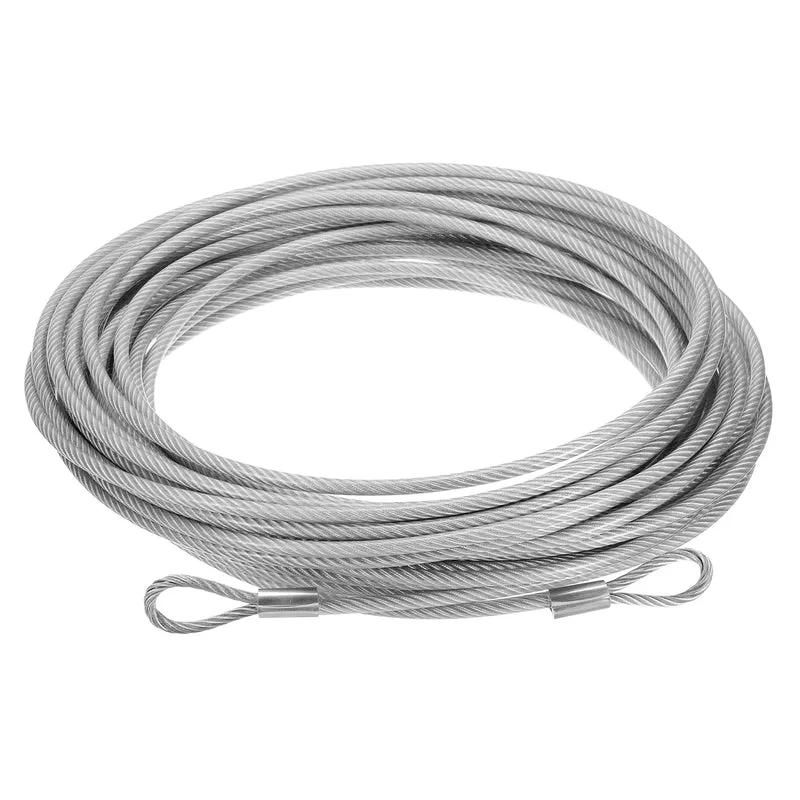 3/16" 75ft 304 Stainless Steel Cable Wire Rope 7 x 19 PVC Coated Looped Ends