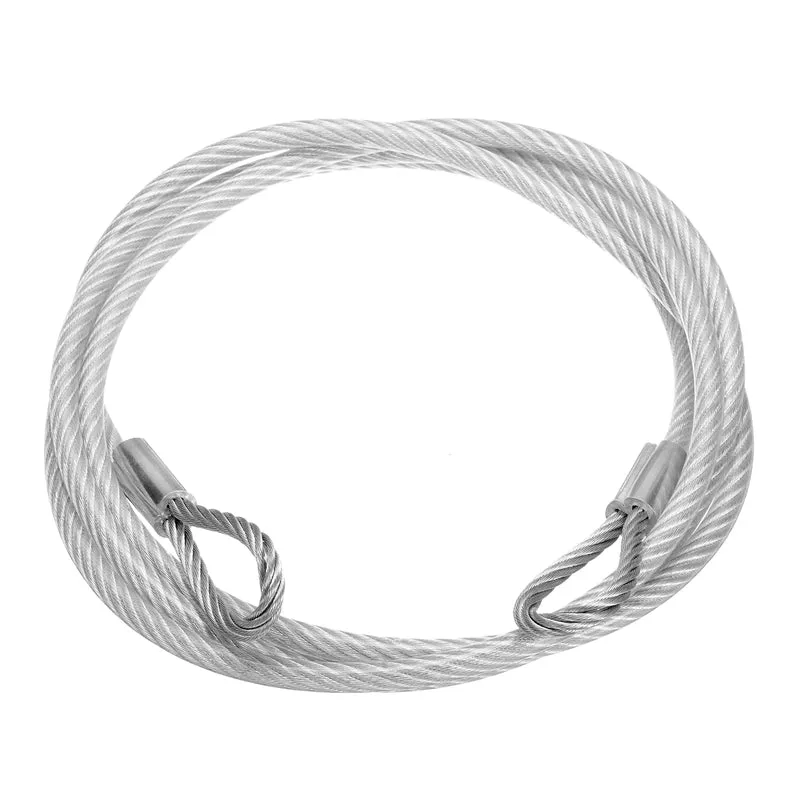 3/16" 6ft 304 Stainless Steel Cable Wire Rope 7 x 19 PVC Coated Looped Ends
