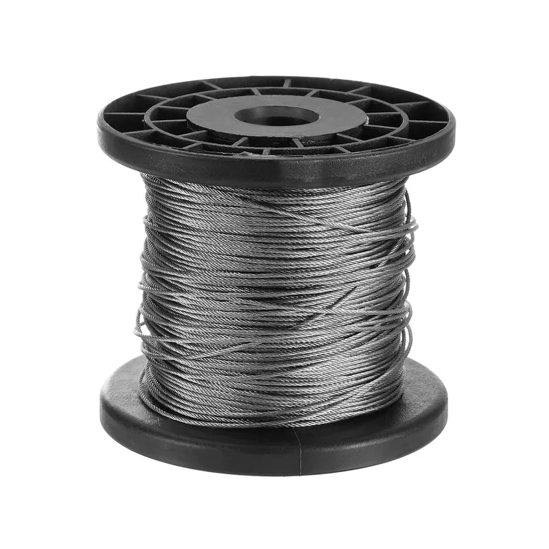 3/64" 250ft 304 Stainless Steel Cable Wire Rope with Reel 7 x 7 Strands