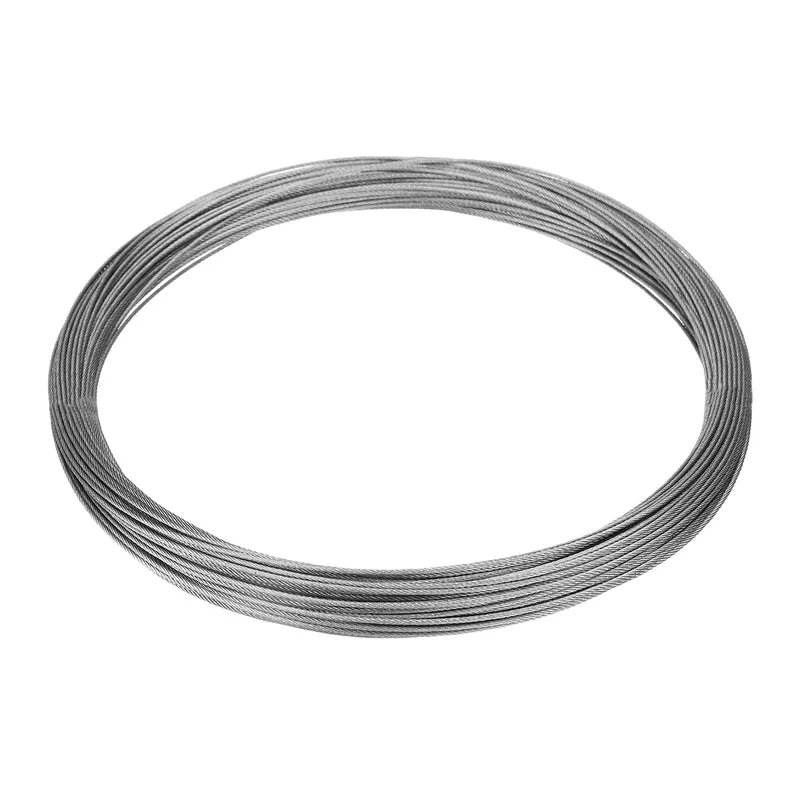 3/64" (1.2mm) 100ft (31m) 304 Stainless Steel Cable Wire Rope 7 x 7 Strands