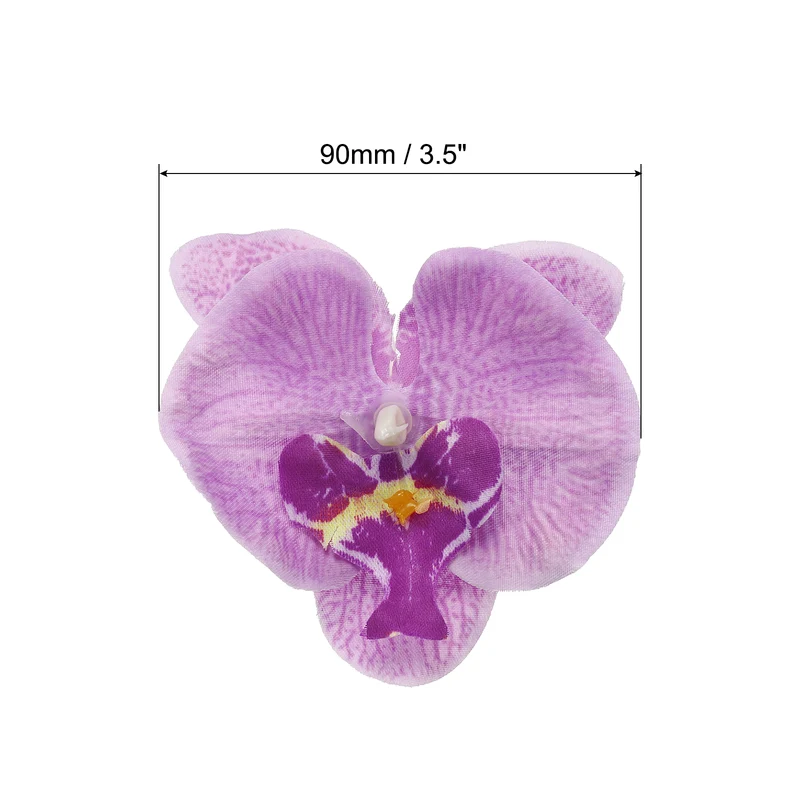 40Pcs 3.5" Artificial Silk Butterfly Orchid Flower Heads for DIY Light Purple