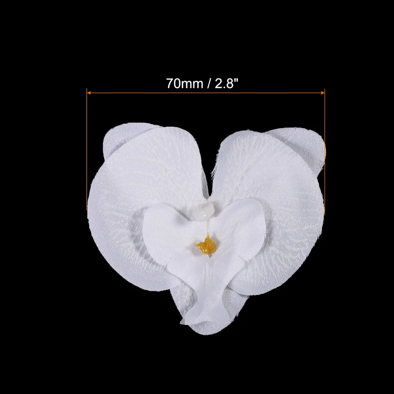 80Pcs 2.8" Artificial Silk Butterfly Orchid Flower Heads for DIY, Pure White