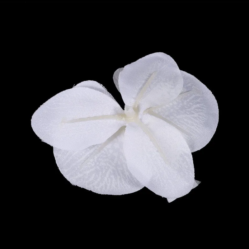 80Pcs 2.8" Artificial Silk Butterfly Orchid Flower Heads for DIY, Pure White