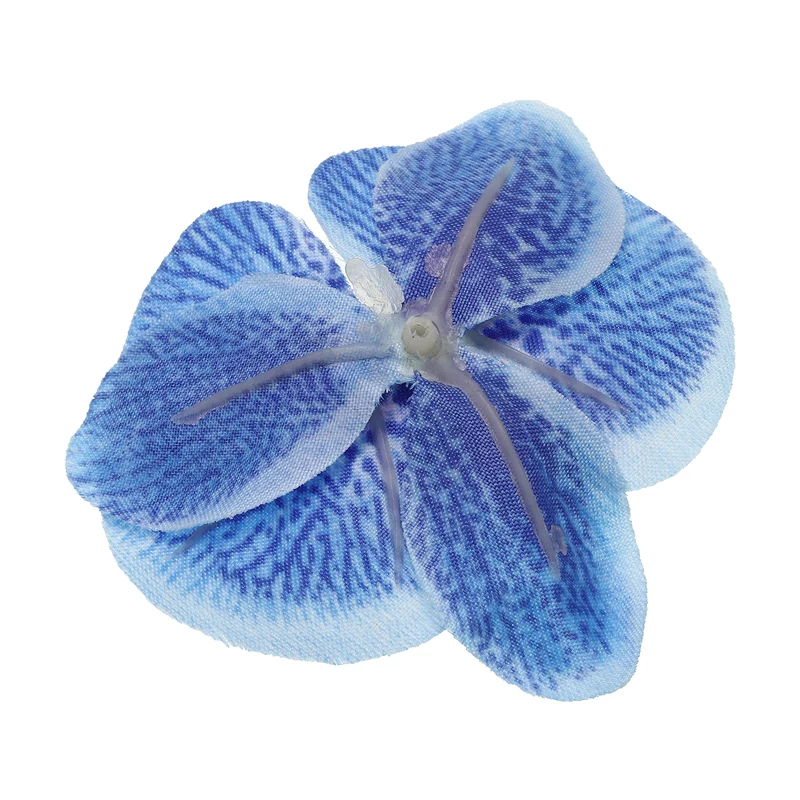 80Pcs 2.8" Artificial Silk Butterfly Orchid Flower Heads for DIY, Blue