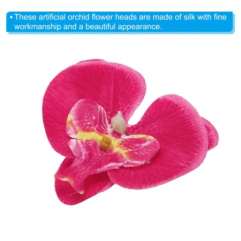 80Pcs 2.8" Artificial Silk Butterfly Orchid Flower Heads for DIY, Fuchsia