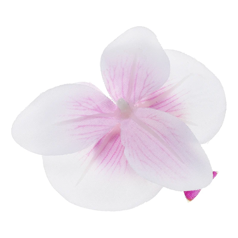 80Pcs 2.8" Artificial Silk Butterfly Orchid Flower Heads for DIY, White Purple