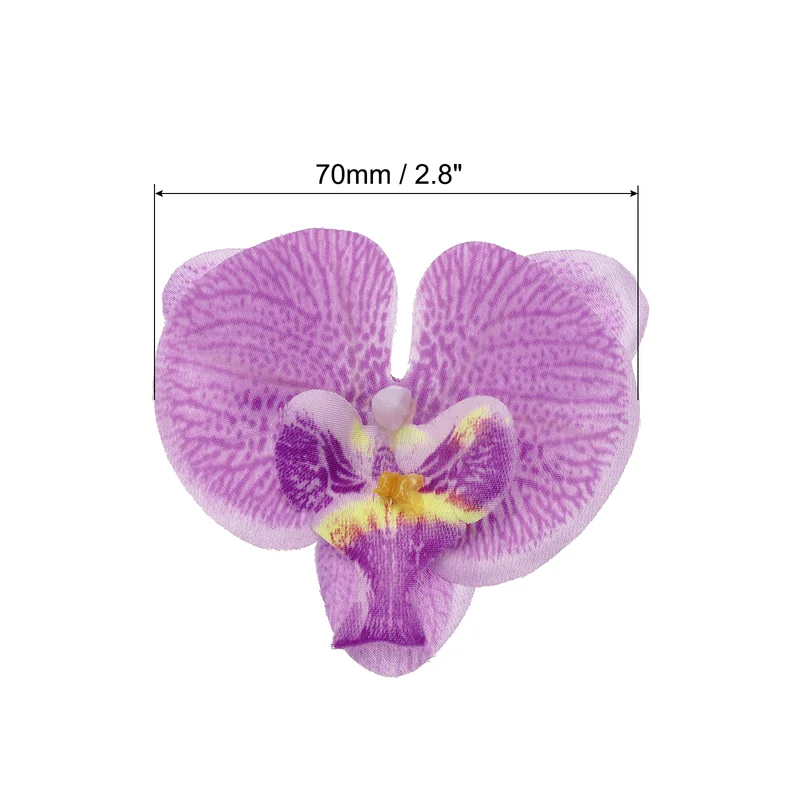 80Pcs 2.8" Artificial Silk Butterfly Orchid Flower Heads for DIY, Light Purple