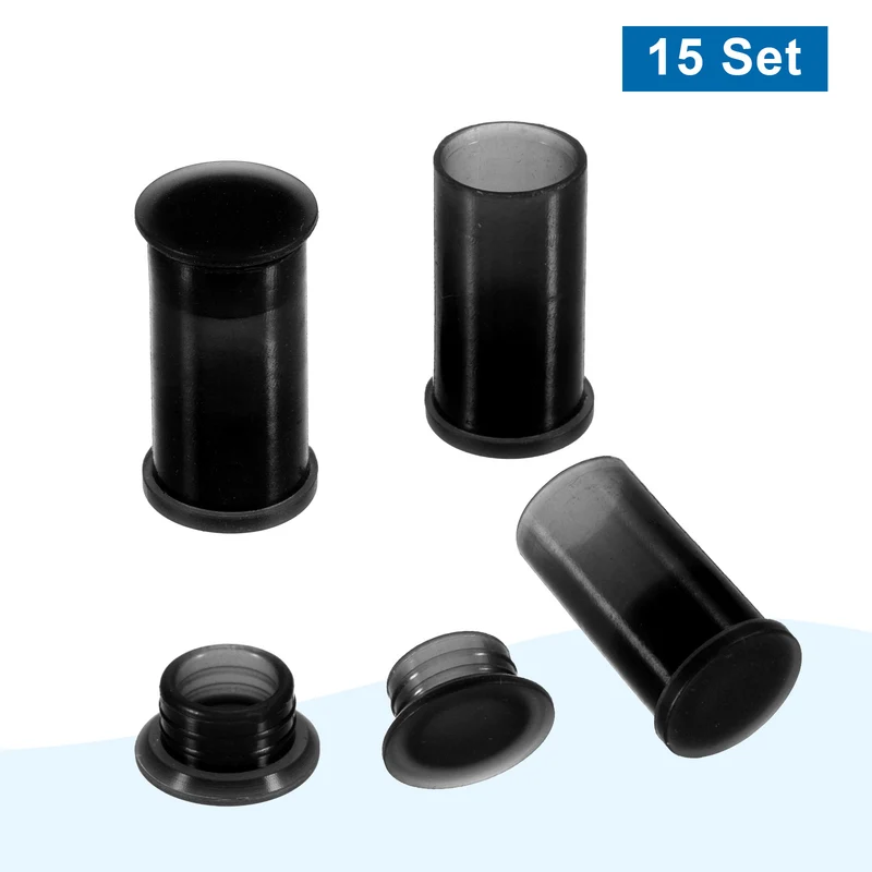 15Set Solar Connector Caps Weather Resistant IP67 26mm x 14mm, Blue, Black
