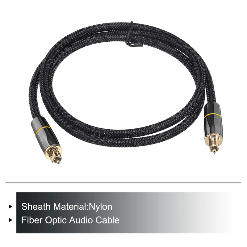 Fiber Optic Audio Cable Braided Digital Audio Optic Cable Nylon 3.3Ft for TV DVD