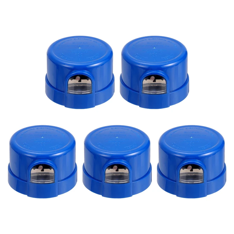 Twist Lock Dusk to Dawn Photocell Sensor for Outdoor Lights, Blue Pack of 5