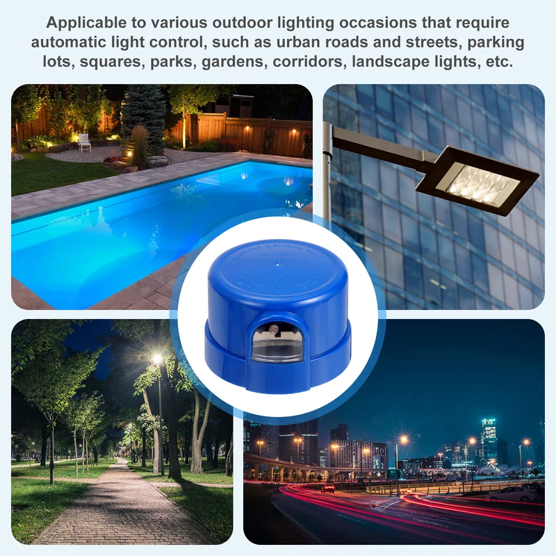 Twist Lock Dusk to Dawn Photocell Sensor for Outdoor Lights, Blue Pack of 3