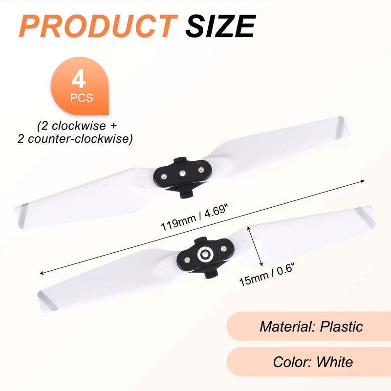 4Pcs 5 Inch Folding Propellers for Spark RC Quadcopter White