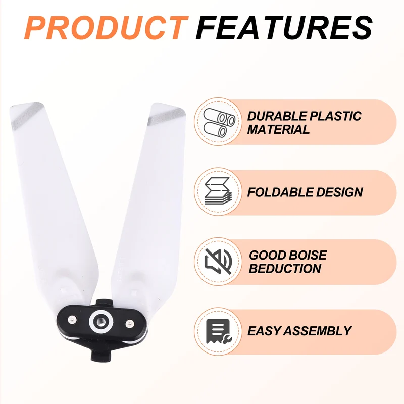 4Pcs 5 Inch Folding Propellers for Spark RC Quadcopter White