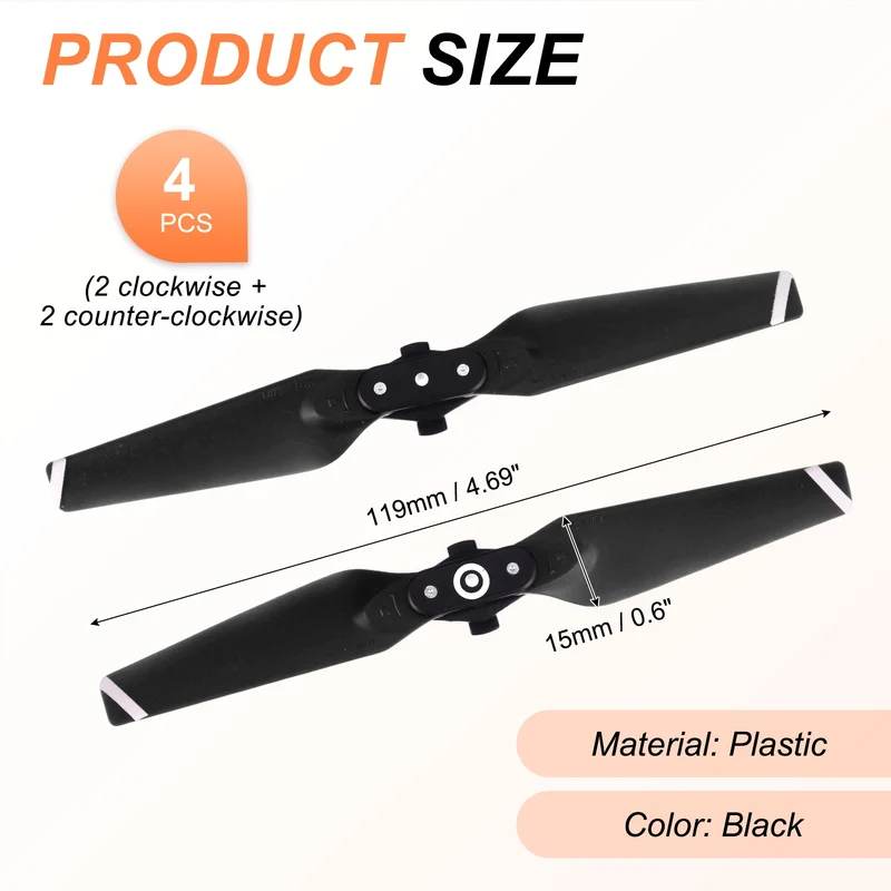 4Pcs 5 Inch Folding Propellers for Spark RC Quadcopter Black