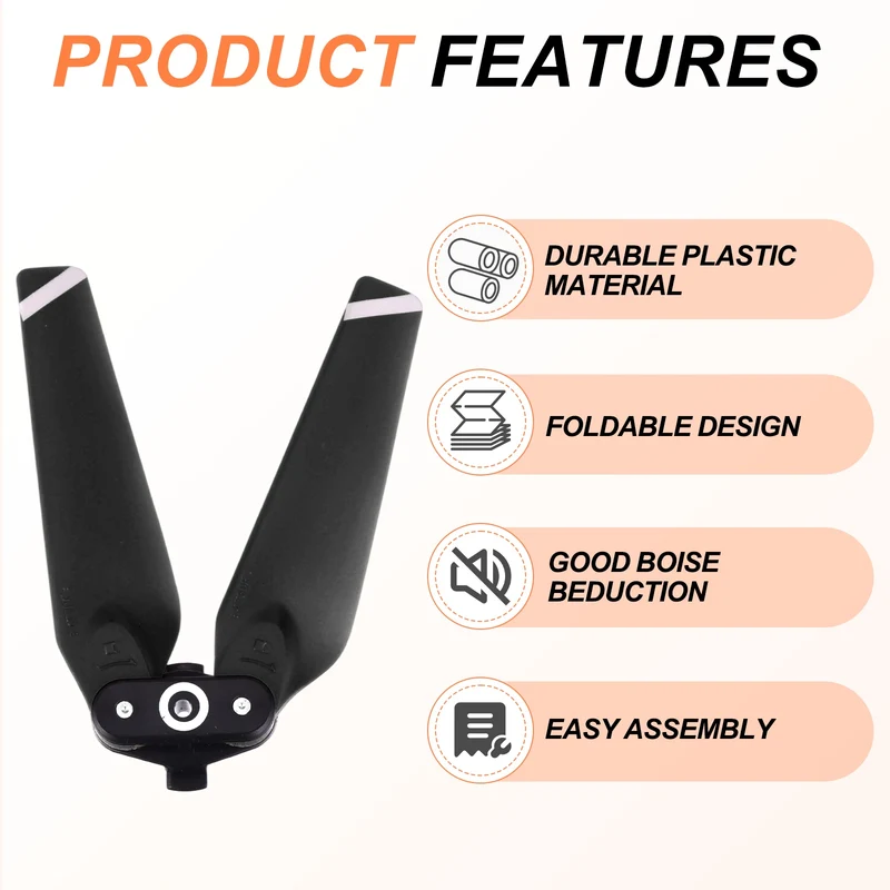 4Pcs 5 Inch Folding Propellers for Spark RC Quadcopter Black