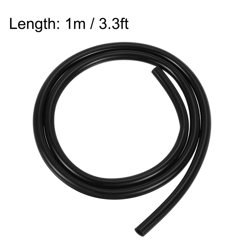 Silicone Tubing, 6mm ID x 9mm OD 3.3ft Silicone Rubber Tube Hose Pipe Black
