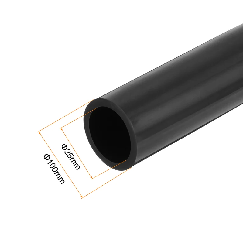 Silicone Tubing, 25mm ID x 100mm OD 4.9ft Silicone Rubber Tube Hose Pipe Black