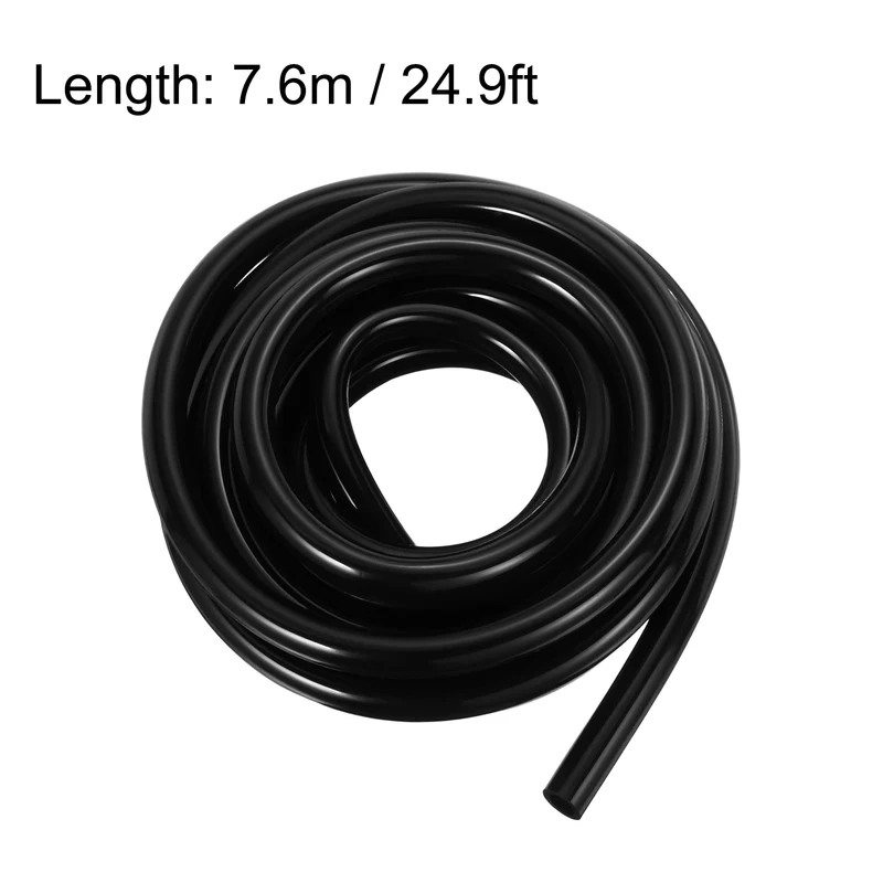 Silicone Tubing, 9mm ID x 12mm OD 24.9ft Silicone Rubber Tube Hose Pipe Black