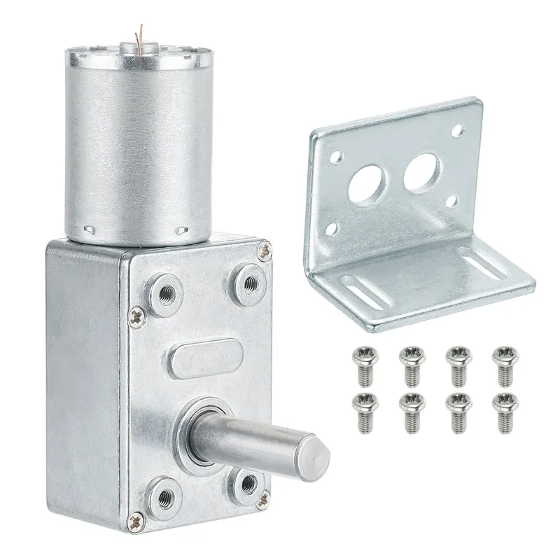 DC 24V 30RPM High Torque Worm Geared Motor JGY-370 Motor with Bracket Screws