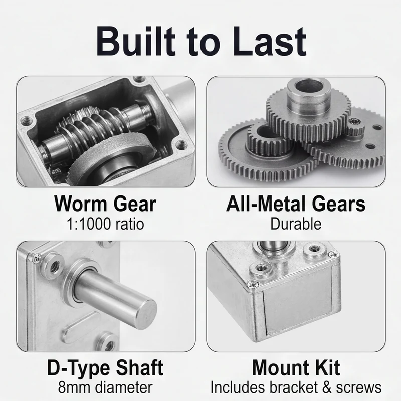 DC 24V 30RPM High Torque Worm Geared Motor JGY-370 Motor with Bracket Screws